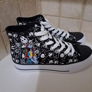 Disney Nightmare Before Christmas Black High-Top Sneaker Shoes size 8